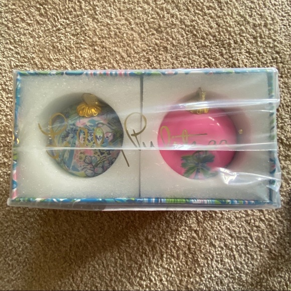 Lilly Pulitzer Accessories - Lilly Pulitzer Christmas Ornaments Set of 2
